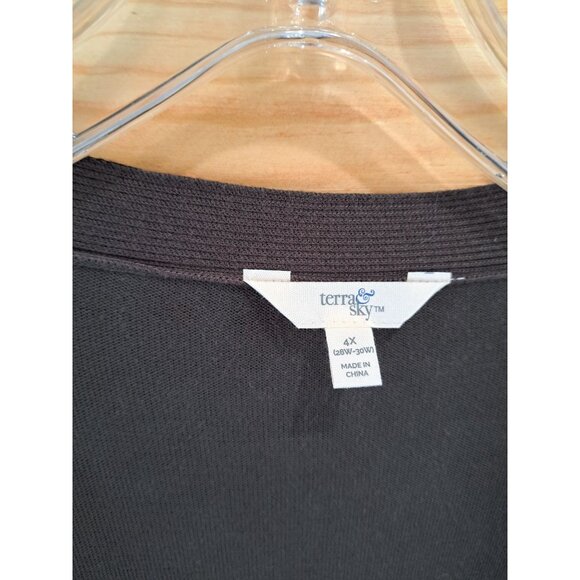 Terra & Sky Leopard Print 4X (28W-30W) Open Front Flowy Boho-chic Festival NEW - Picture 2 of 5